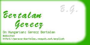 bertalan gerecz business card